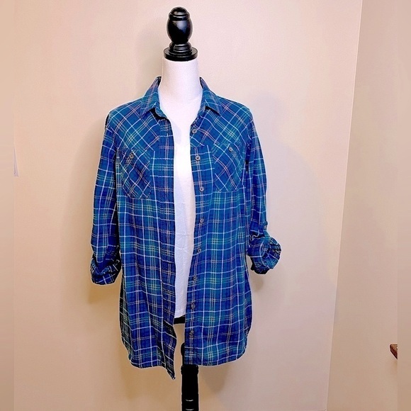 Duluth Trading Co Women’s Oversized Plaid Flannel Shirt  Size Small NWOT - Picture 1 of 14